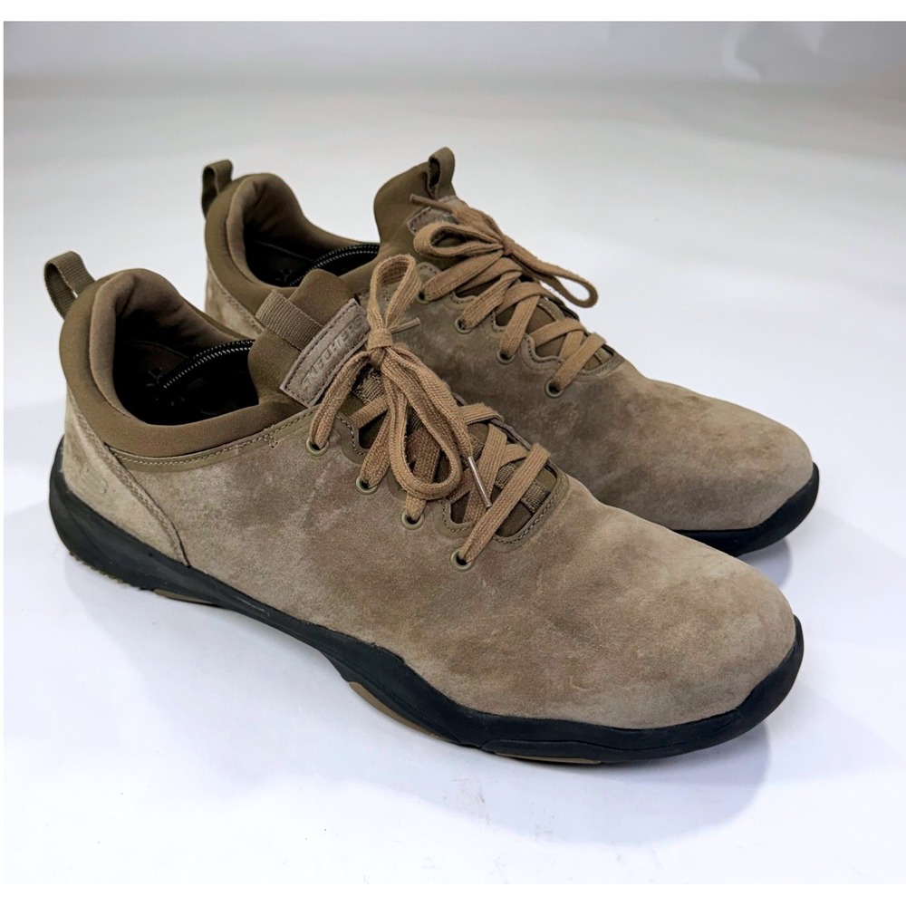 Skechers Larson Raxton Sneakers Mens 14 Taupe Suede Hiking Outdoor Trail Rugged